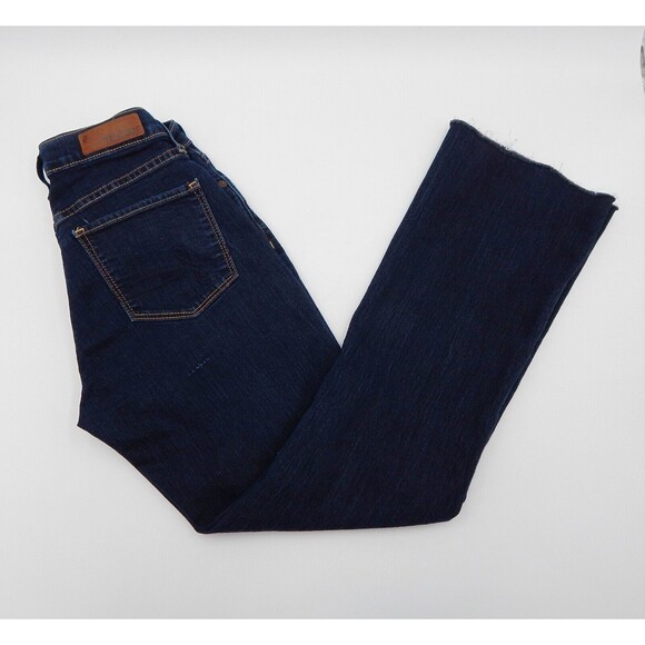 Levi's Denizen Women's Denim Dark Wash Jeans SZ 2 Raw Edge Curvy Boot Cut - Picture 1 of 11